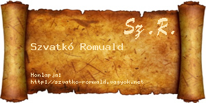 Szvatkó Romuald névjegykártya